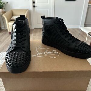 Men's Louis Mid-Top Spiked Leather Sneakers